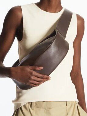 COS Swing Crossbody Brown Leather Bag